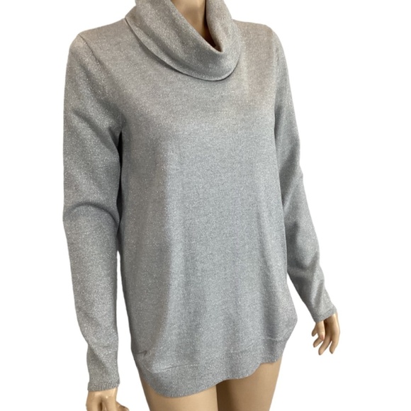 Evolution by Cyprus silver cowl neck sweater size small - Picture 3 of 7